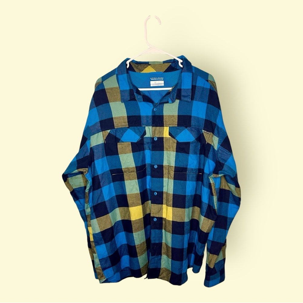 Columbia Mens Omniwick Flannel Button Down, Size XXL